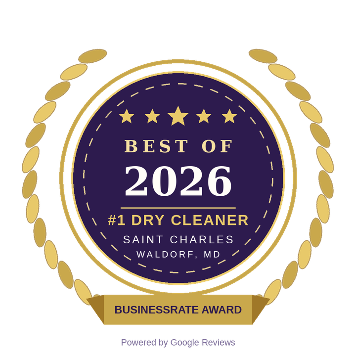 Best of 2026 — #1 Dry Cleaner in Saint Charles, BusinessRate Award, Powered by Google Reviews